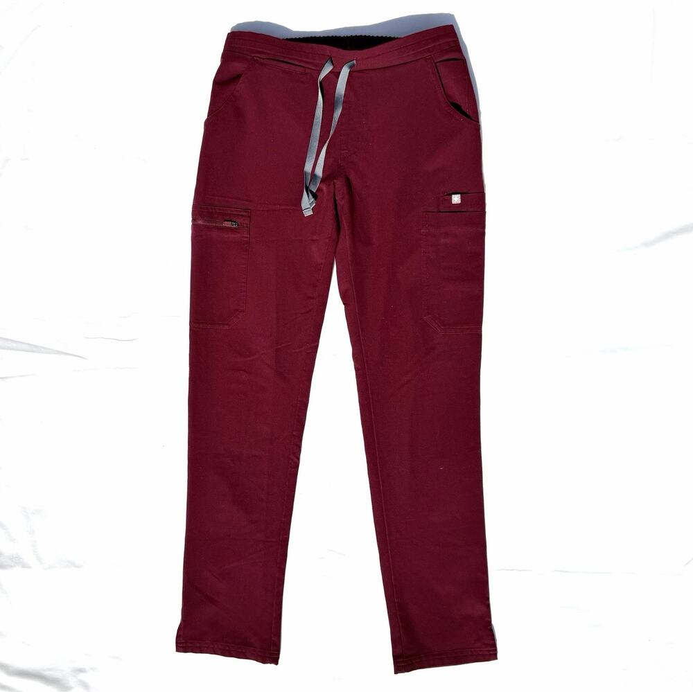 Figs Yola Skinny Scrub Pants Womens XS Burgundy